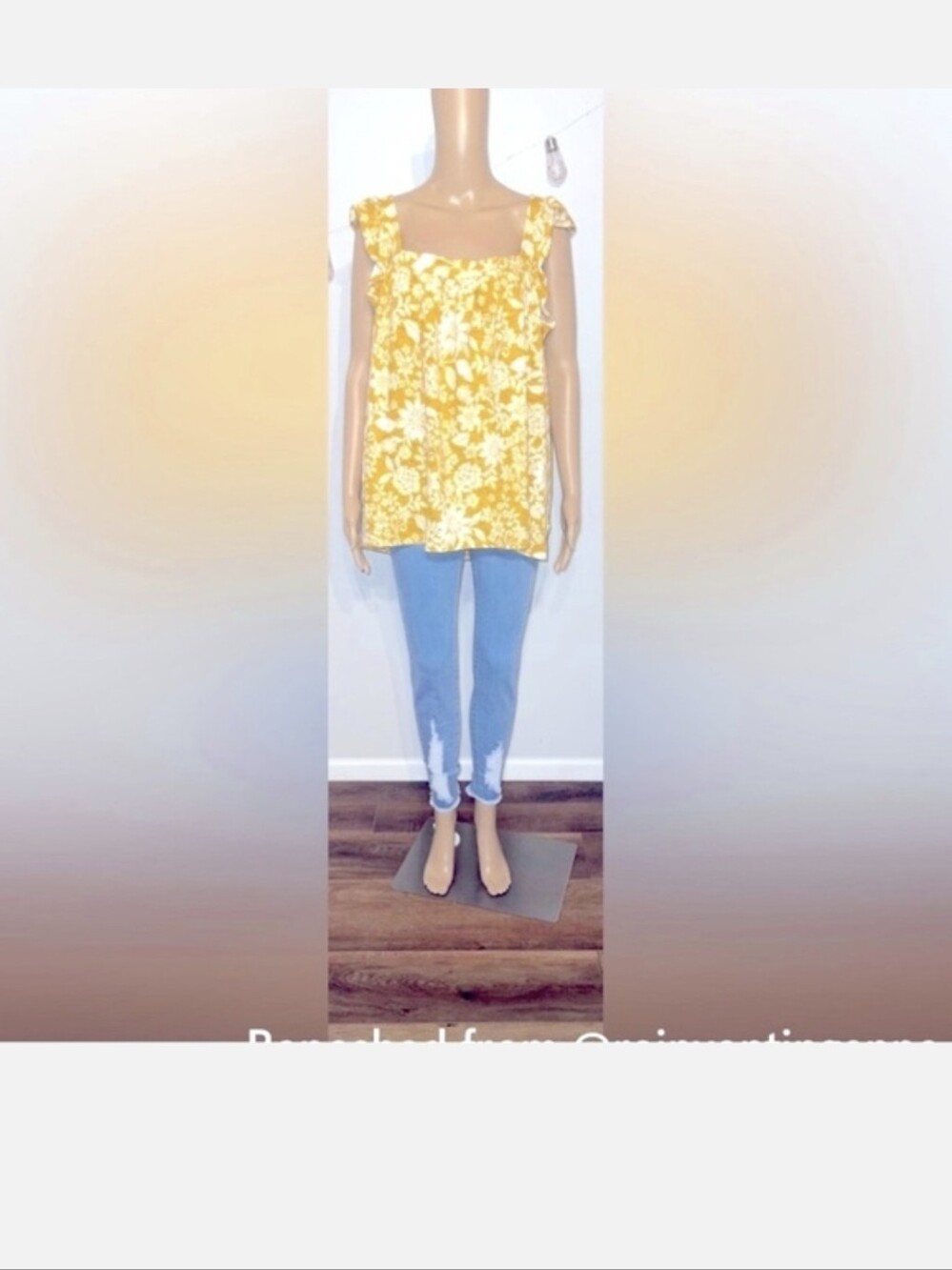 LC Lauren Conrad Yellow Floral Top